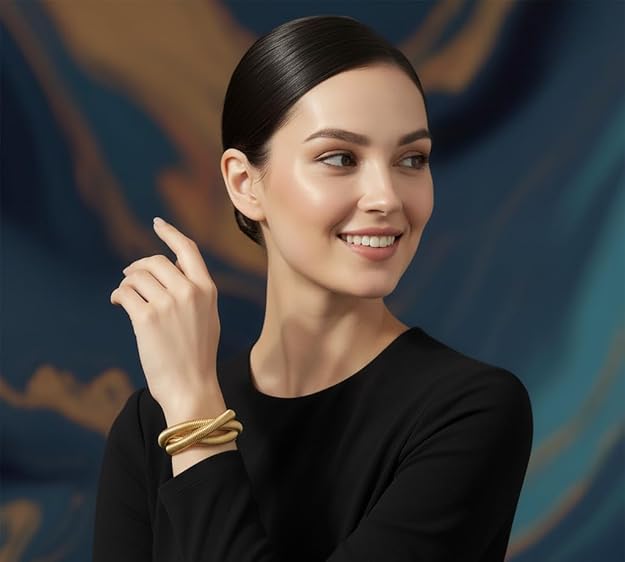 Gold Plated Twisted Snake Chain Bracelet