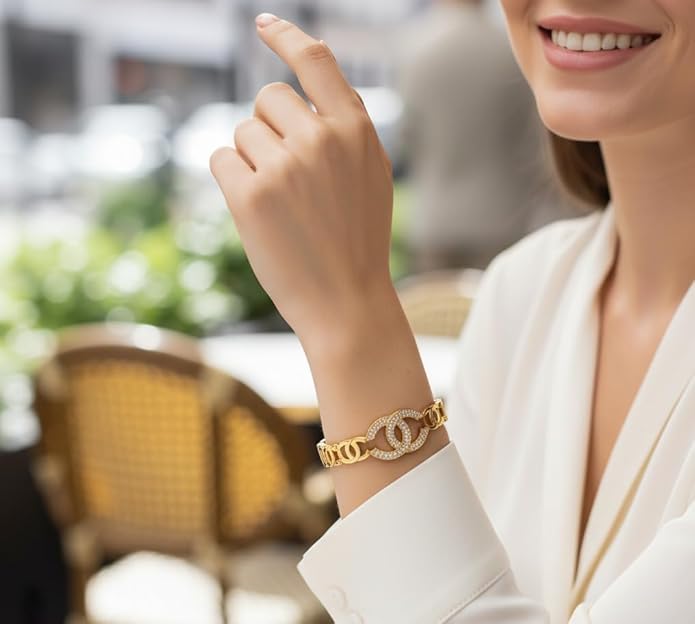 Gold-Plated with Crystal Stones Bracelet