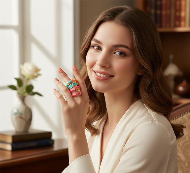 Enamel Ring Gold-Plated