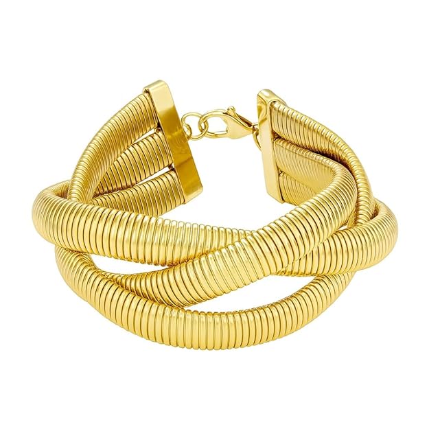 Gold Plated Twisted Snake Chain Bracelet
