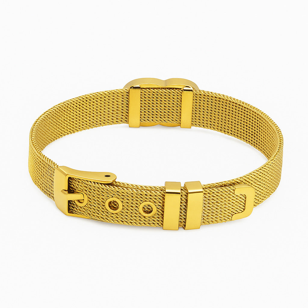 Wrist Band with Double G Design tainless Steel Mesh Bracelet for women
