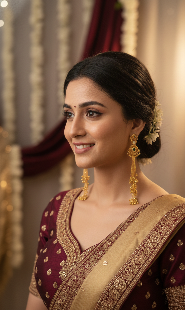 Traditional Gold Plated Long Chain Kashmiri Jhumar Earrings with Ghungroo for Bridal & Festive Wear