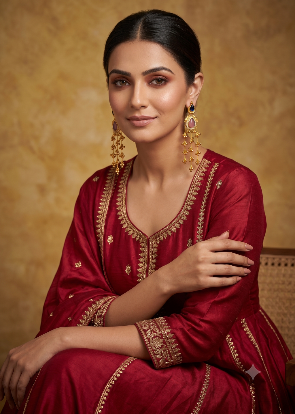 Gold-Plated Long Dangler Earrings with Pink & Blue Teardrop Stones | Traditional Ethnic Party Wear Earrings for Women & Girls