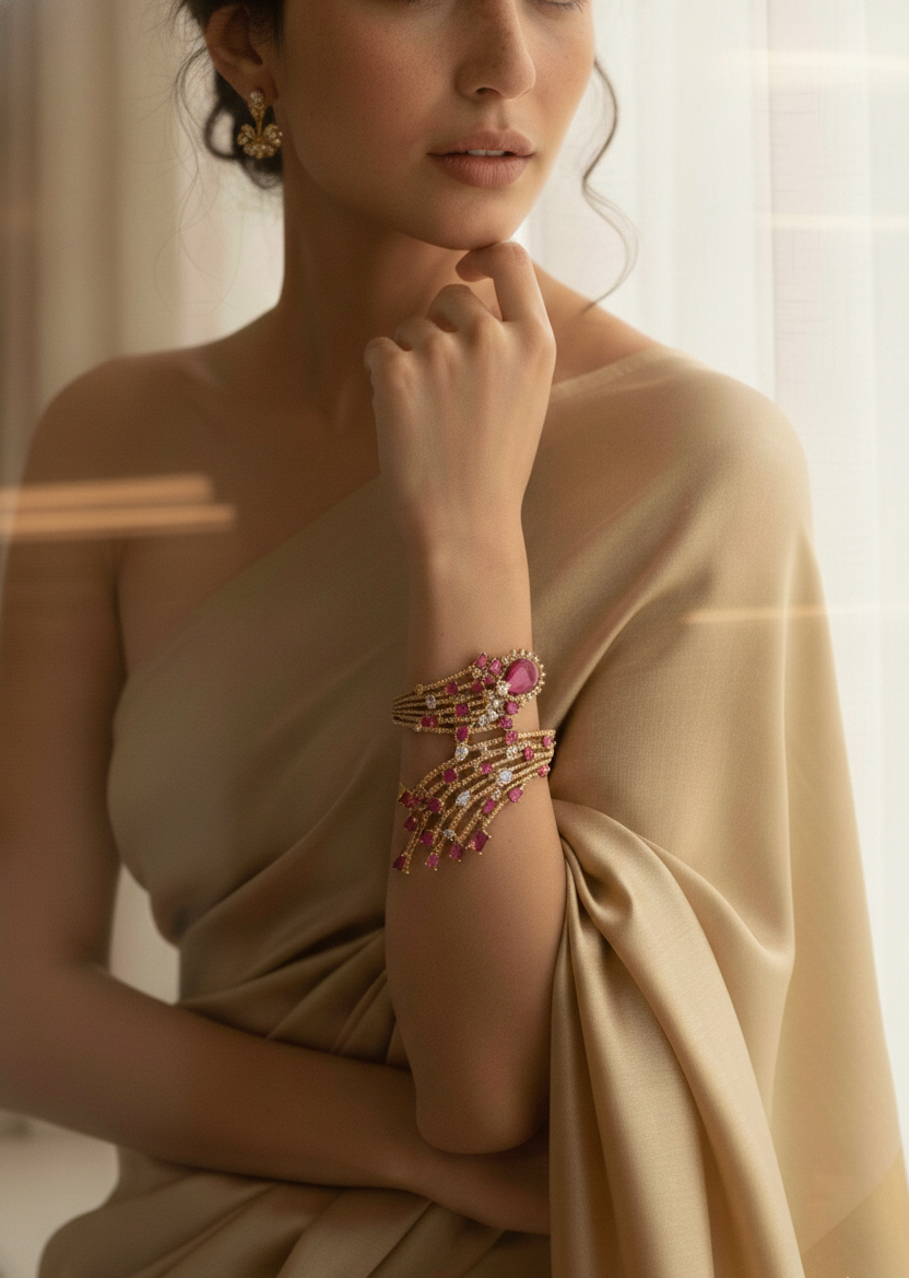 Pink Stone Statement Ring for Women, Gold Tone Adjustable Cocktail Ring, Luxury Party Wedding Jewellery, Bridal Fashion Ring
