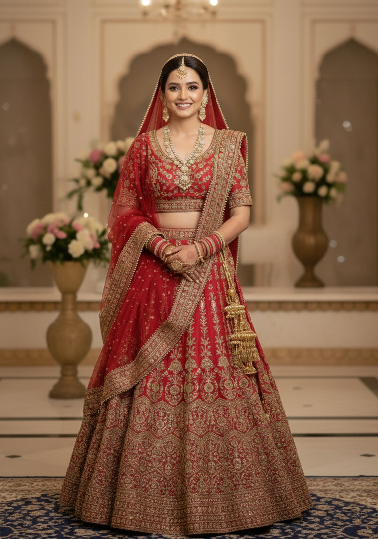 Gold-Plated Traditional Necklace Set for Women – Kundan Style Bridal Jewellery Set with Earrings and Maang Tikka – Wedding & Festive Wear