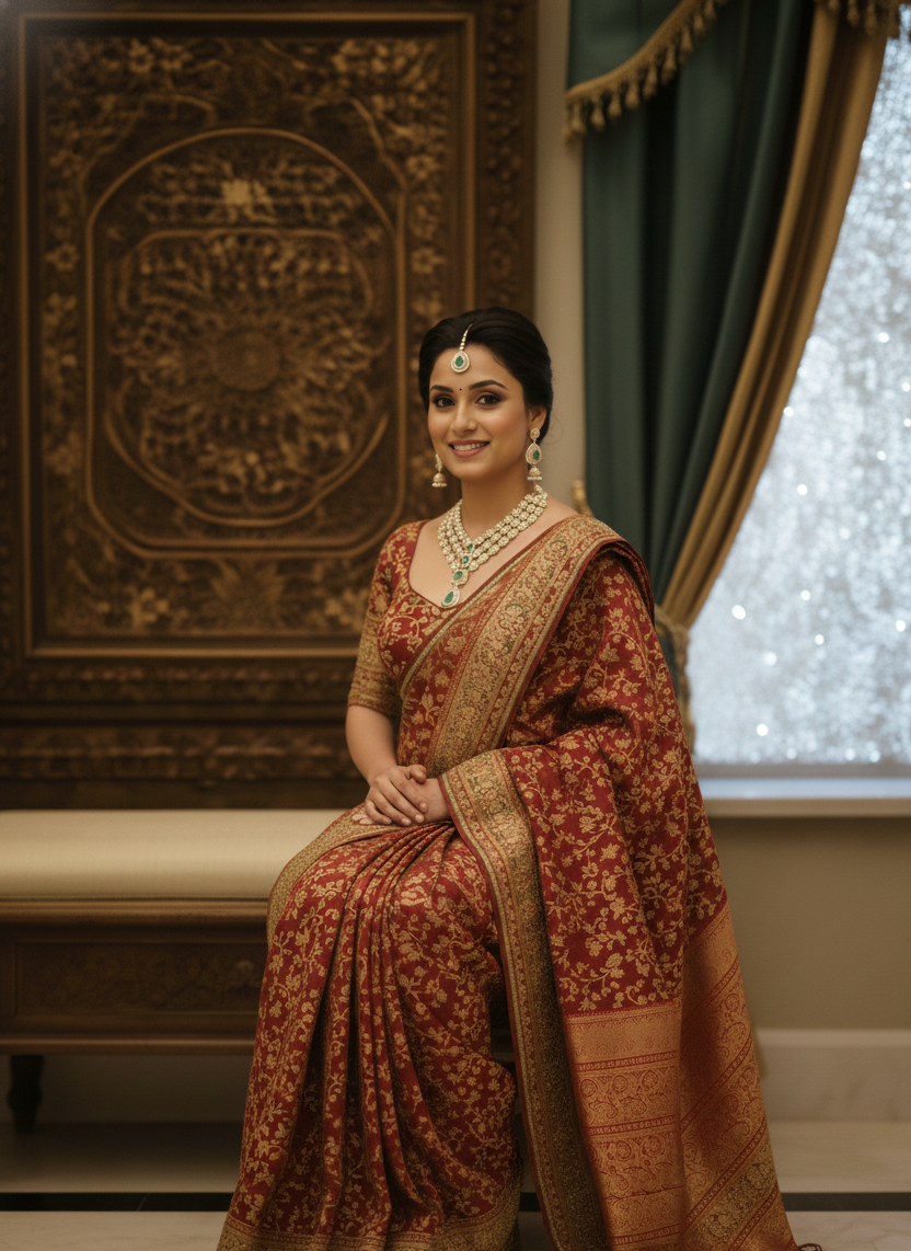 Traditional Kundan Necklace Set with Earrings for Women | Green Stone Bridal Jewellery Set | Ethnic Wedding & Festive Wear