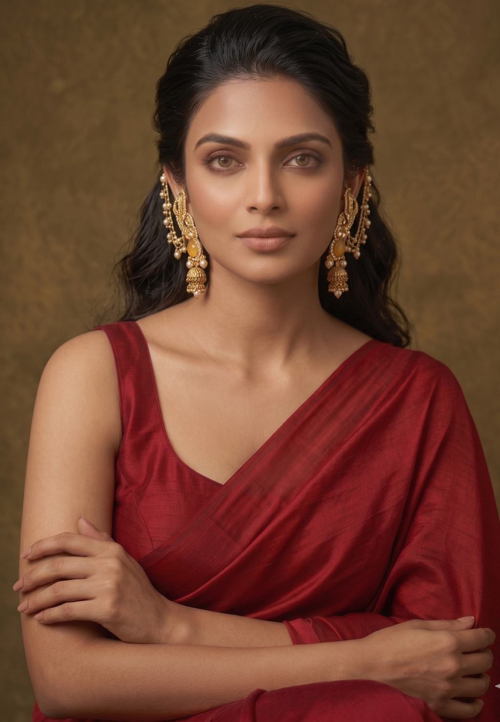 Traditional Gold Plated Ear Chain Jhumka Earrings for Women | Pearl Drop Ethnic Bridal Jewellery | Kundan Style Statement Earrings for Wedding & Festive Wear
