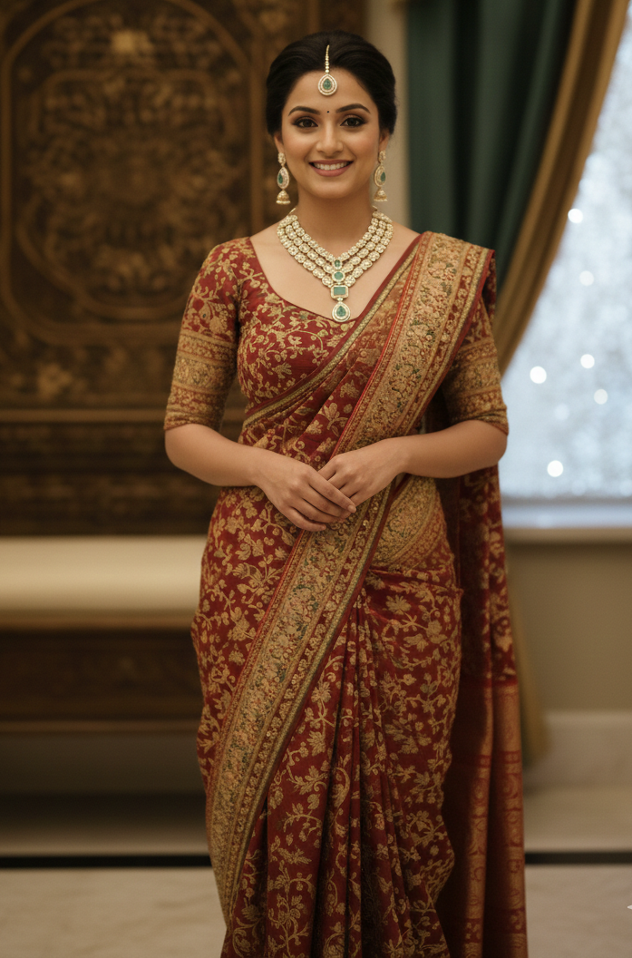 Traditional Kundan Necklace Set with Earrings for Women | Green Stone Bridal Jewellery Set | Ethnic Wedding & Festive Wear