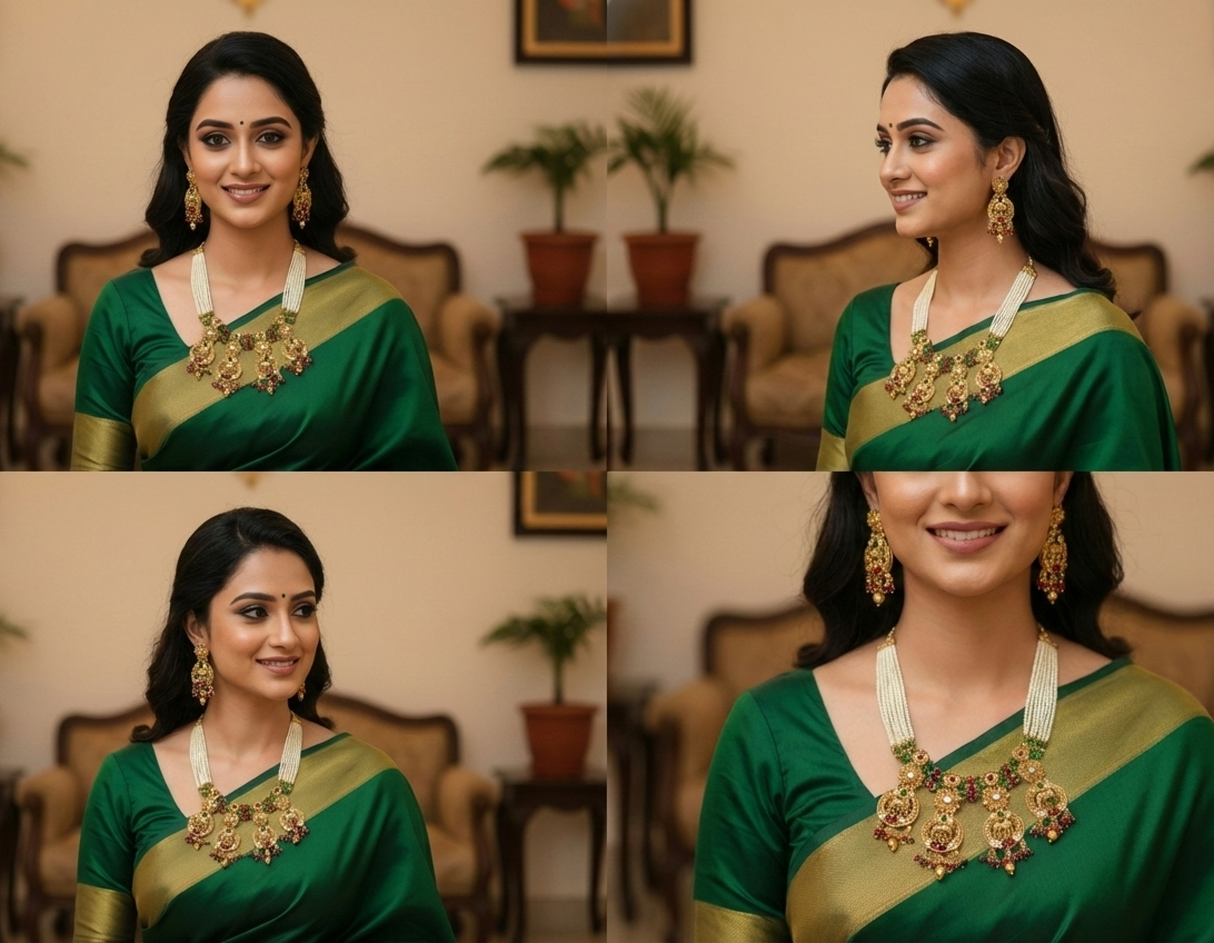 VELTREO INTERNATIONAL FASHION JEWELLERY Traditional Gold-Plated Pearl Necklace Set with Matching Earrings | Temple Style Indian Jewelry for Wedding & Festive Wear
