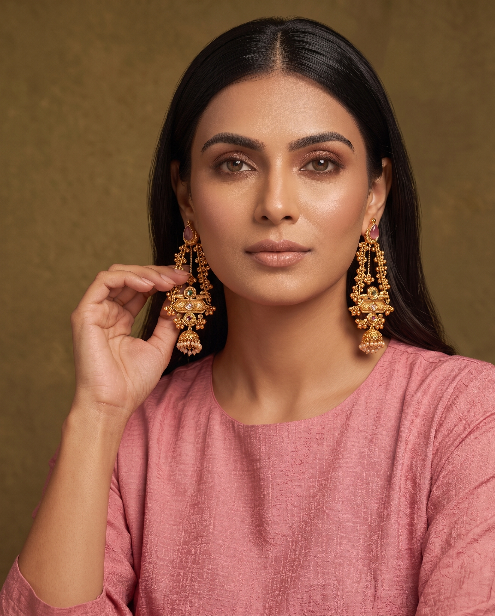 VELTREO Traditional Gold-Plated Chandbali Earrings for Women | Ethnic Pearl Drop Earrings | Wedding, Party & Festive Jewellery