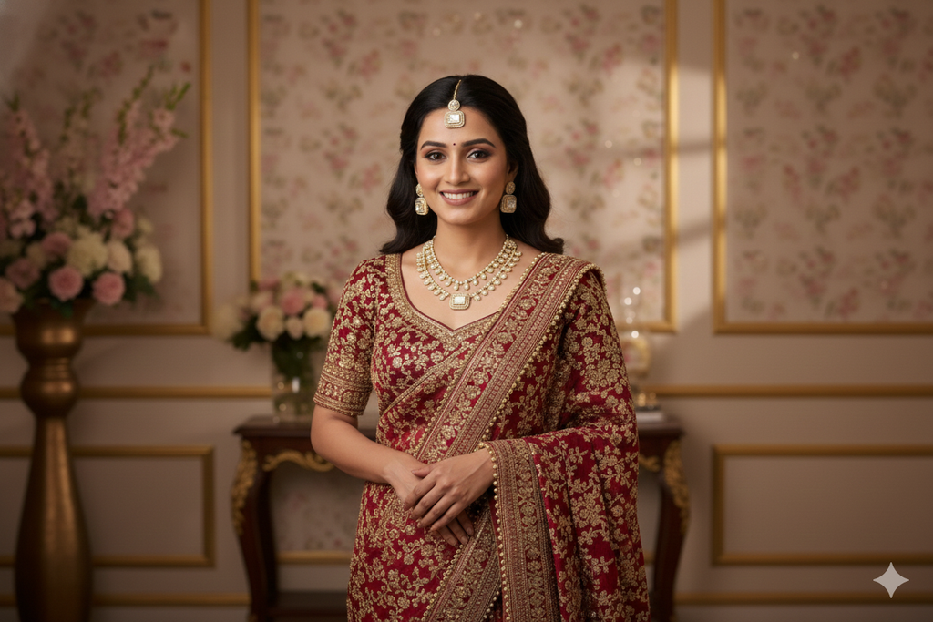 Traditional Gold-Tone Kundan two layer Necklace Set with Matching Earrings & Maang Tikka | Bridal & Festive Indian Jewelry Set for Women