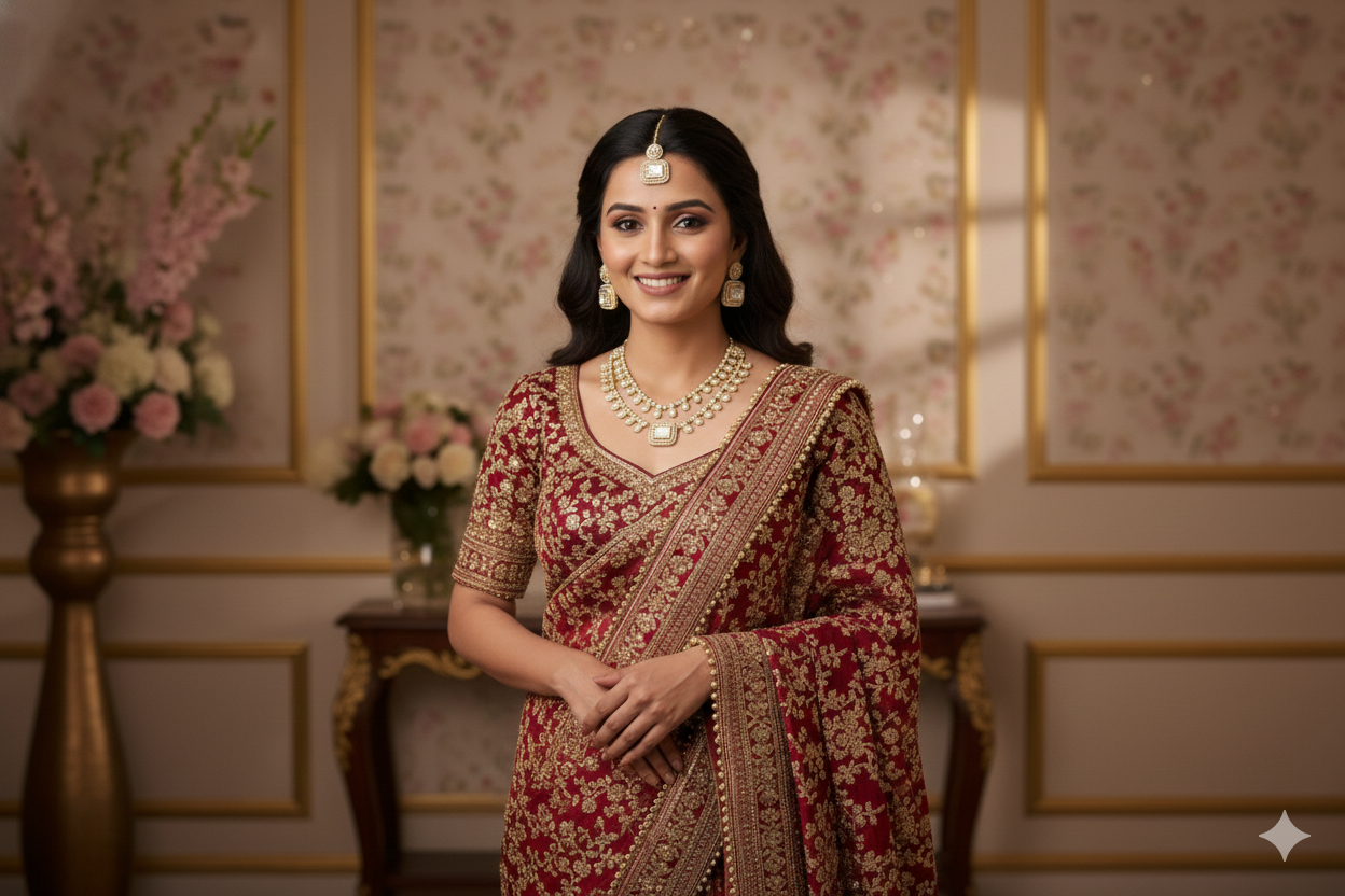Traditional Gold-Tone Kundan two layer Necklace Set with Matching Earrings & Maang Tikka | Bridal & Festive Indian Jewelry Set for Women