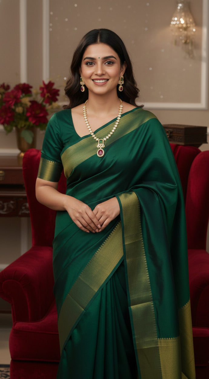 Traditional Gold-Plated Necklace Set with Green & Red Stones | American Diamond Jewellery Set for Women | Necklace with Matching Earrings
